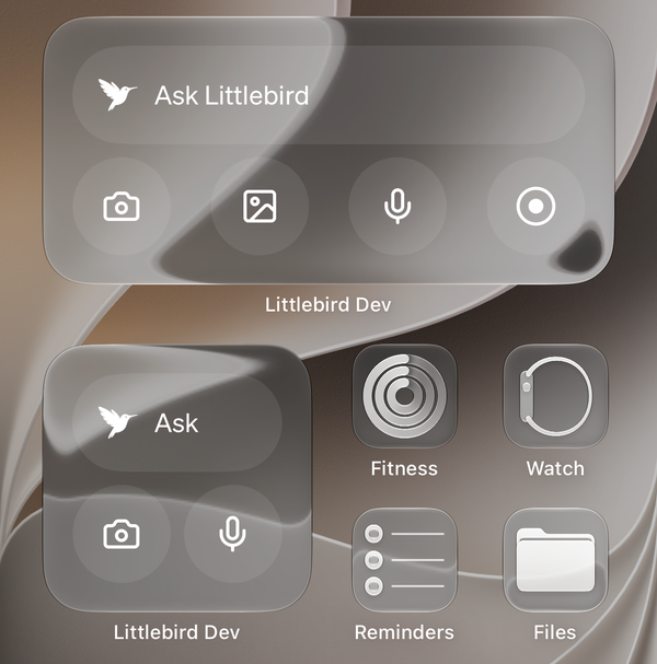 Ask widgets in two sizes on a clear home screen